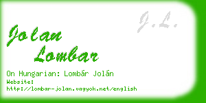 jolan lombar business card